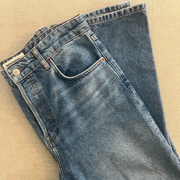 Reformation Cynthia High Rise Cropped Jeans - Colorado - Size 30 - Picture 2 of 7